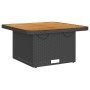 Set de muebles de jardín 3 pzas y cojines ratán sintético negro