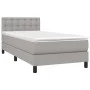 Box spring bed with light gray fabric mattress 100x200 cm by vidaXL, Beds and slatted bases - Ref: Foro24-3140353, Price: 315...