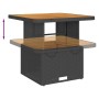 Set de muebles de jardín 3 pzas y cojines ratán sintético negro