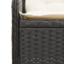 Set de muebles de jardín 3 pzas y cojines ratán sintético negro