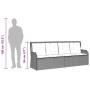 Set de muebles de jardín 3 pzas y cojines ratán sintético negro