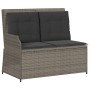 Set de muebles de jardín 4 pzas y cojines ratán sintético gris