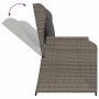 Set de muebles de jardín 4 pzas y cojines ratán sintético gris