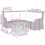 Set de muebles de jardín 4 pzas y cojines ratán sintético gris