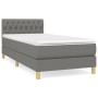 Box spring bed with dark gray fabric mattress 100x200 cm by vidaXL, Beds and slatted bases - Ref: Foro24-3140834, Price: 305,...
