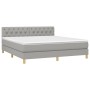 Box spring bed with light gray fabric mattress 160x200 cm by vidaXL, Beds and slatted bases - Ref: Foro24-3140865, Price: 511...