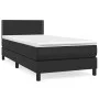 Box spring bed with black synthetic leather mattress 90x190 cm by vidaXL, Beds and slatted bases - Ref: Foro24-3141041, Price...