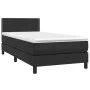 Box spring bed with black synthetic leather mattress 90x190 cm by vidaXL, Beds and slatted bases - Ref: Foro24-3141041, Price...