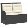 Set de muebles de jardín 5 pzas y cojines ratán sintético negro