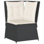 Set de muebles de jardín 5 pzas y cojines ratán sintético negro