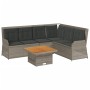 Set de muebles de jardín 5 pzas y cojines ratán sintético gris