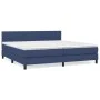 Box spring bed with blue fabric mattress 200x200 cm by vidaXL, Beds and slatted bases - Ref: Foro24-3140087, Price: 583,29 €,...