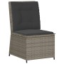 Set de muebles de jardín 5 pzas y cojines ratán sintético gris