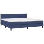 Box spring bed with blue fabric mattress 200x200 cm by vidaXL, Beds and slatted bases - Ref: Foro24-3140087, Price: 593,78 €,...
