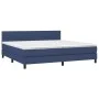 Box spring bed with blue fabric mattress 200x200 cm by vidaXL, Beds and slatted bases - Ref: Foro24-3140087, Price: 583,29 €,...