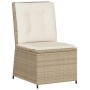 Set muebles de jardín 5 pzas con cojines ratán sintético beige