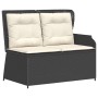 Set de muebles de jardín y cojines 7 pzas ratán sintético negro