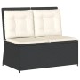 Set de muebles de jardín y cojines 7 pzas ratán sintético negro