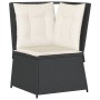 Set de muebles de jardín y cojines 7 pzas ratán sintético negro