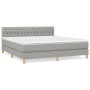 Box spring bed with light gray fabric mattress 180x200 cm by vidaXL, Beds and slatted bases - Ref: Foro24-3140873, Price: 529...