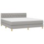 Box spring bed with light gray fabric mattress 180x200 cm by vidaXL, Beds and slatted bases - Ref: Foro24-3140873, Price: 529...