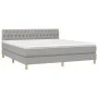 Box spring bed with light gray fabric mattress 180x200 cm by vidaXL, Beds and slatted bases - Ref: Foro24-3140873, Price: 509...