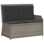Set de muebles de jardín 7 pzas y cojines ratán sintético gris