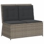Set de muebles de jardín 7 pzas y cojines ratán sintético gris