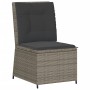 Set de muebles de jardín 7 pzas y cojines ratán sintético gris