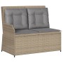 Set de muebles de jardín y cojines 7 pzas ratán sintético beige