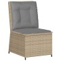 Set de muebles de jardín y cojines 7 pzas ratán sintético beige