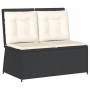 Set de muebles de jardín y cojines 7 pzas ratán sintético negro