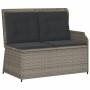 Set de muebles de jardín 7 pzas y cojines ratán sintético gris