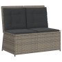 Set de muebles de jardín 7 pzas y cojines ratán sintético gris