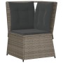 Set de muebles de jardín 7 pzas y cojines ratán sintético gris