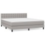 Cama box spring con colchón tela gris claro 180x200 cm de vidaXL, Camas y somieres - Ref: Foro24-3140393, Precio: 538,29 €, D...