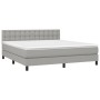 Box spring bed with light gray fabric mattress 180x200 cm by vidaXL, Beds and slatted bases - Ref: Foro24-3140393, Price: 538...