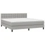 Box spring bed with light gray fabric mattress 180x200 cm by vidaXL, Beds and slatted bases - Ref: Foro24-3140393, Price: 543...