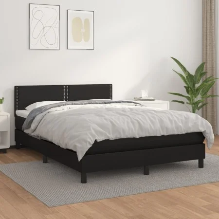 Boxspringbett mit schwarzer Kunstledermatratze 140x190 cm von vidaXL, Betten und Lattenroste - Ref: Foro24-3141059, Preis: 43...