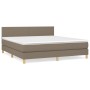 Box spring bed with taupe gray fabric mattress 160x200 cm by vidaXL, Beds and slatted bases - Ref: Foro24-3140469, Price: 513...