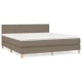 Box spring bed with taupe gray fabric mattress 160x200 cm by vidaXL, Beds and slatted bases - Ref: Foro24-3140469, Price: 499...