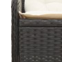 Set de muebles de jardín 3 pzas y cojines ratán sintético negro