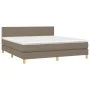 Box spring bed with taupe gray fabric mattress 160x200 cm by vidaXL, Beds and slatted bases - Ref: Foro24-3140469, Price: 499...