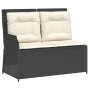 Set de muebles de jardín 5 pzas y cojines ratán sintético negro
