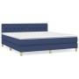 Box spring bed with blue fabric mattress 160x200 cm by vidaXL, Beds and slatted bases - Ref: Foro24-3140871, Price: 501,63 €,...