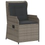 Set de muebles de jardín 5 pzas y cojines ratán sintético gris