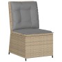 Set muebles de jardín 5 pzas con cojines ratán sintético beige