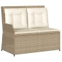 Set muebles de jardín 5 pzas con cojines ratán sintético beige