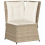 Set muebles de jardín 5 pzas con cojines ratán sintético beige