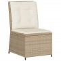 Set muebles de jardín 5 pzas con cojines ratán sintético beige